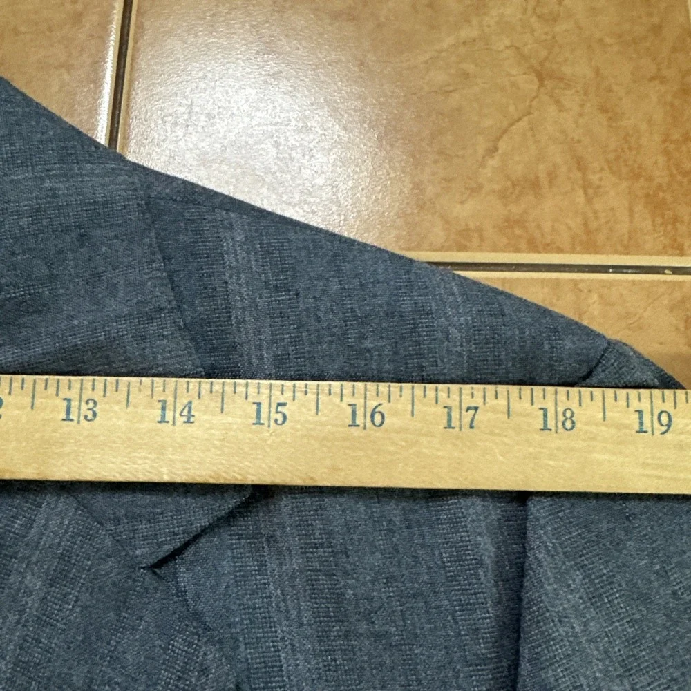 VTG Van Julian 2 Pc Wool Suit Blue Stripe Jacket Sz 44L Pants 38 x 30 USA Made